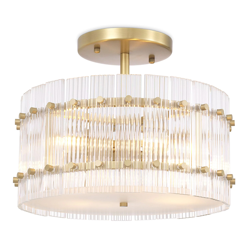 Потолочный светильник Eichholtz Ceiling Lamp Ruby Round Brass Латунь Прозрачное Стекло Потолочный светильник Eichholtz Ceiling Lamp Ruby Round Brass Латунь Прозрачное Стекло в Орле | Loft Concept