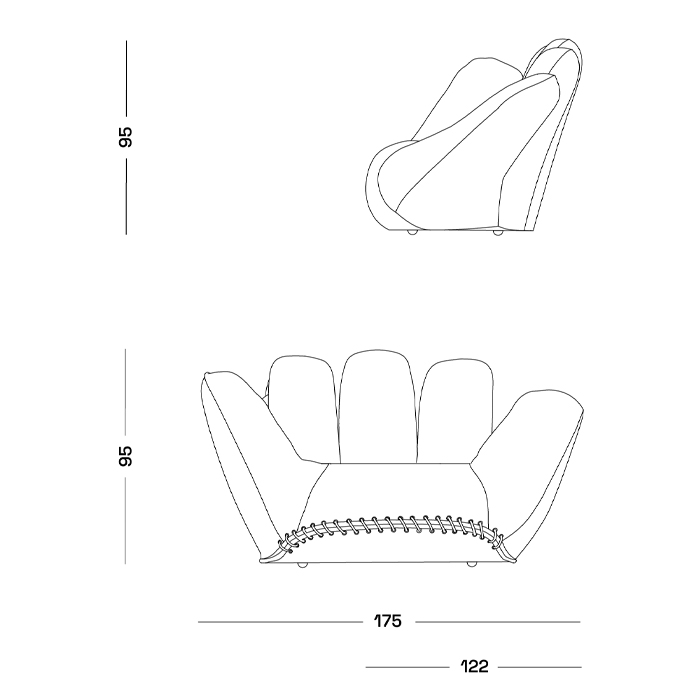Дизайнерское кресло в форме руки Poltronova Joe Jeans Armchair в Орле