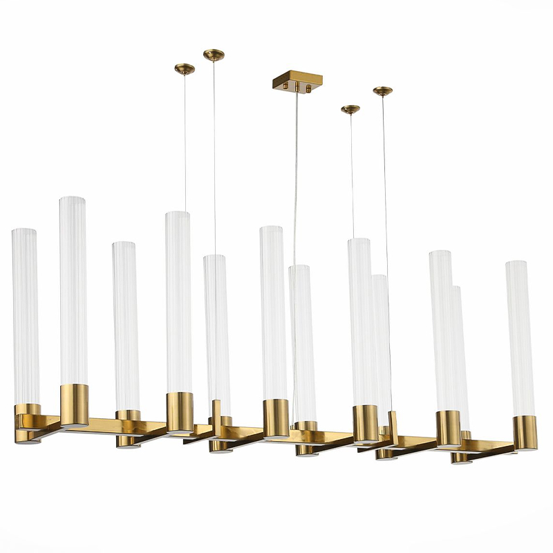Люстра Jenae Glass Tubes Chandelier Латунь Прозрачный Люстра Jenae Glass Tubes Chandelier Латунь Прозрачный в Орле | Loft Concept