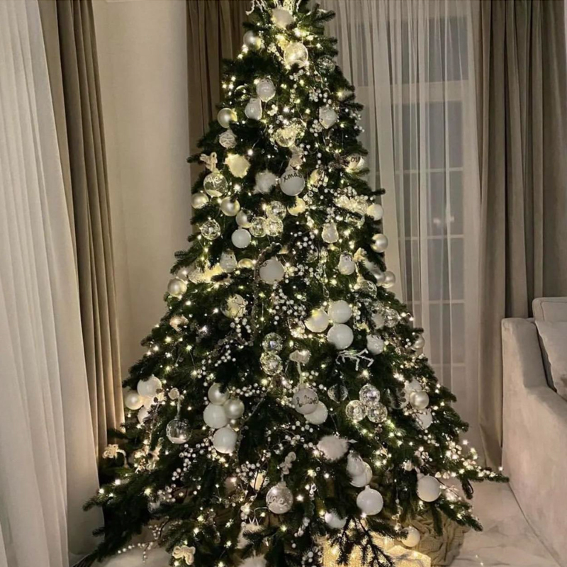 Дизайнерская Елка с Белым Декором Christmas Tree White Balls Серебряный Белый Дизайнерская Елка с Белым Декором Christmas Tree White Balls Серебряный Белый в Орле | Loft Concept