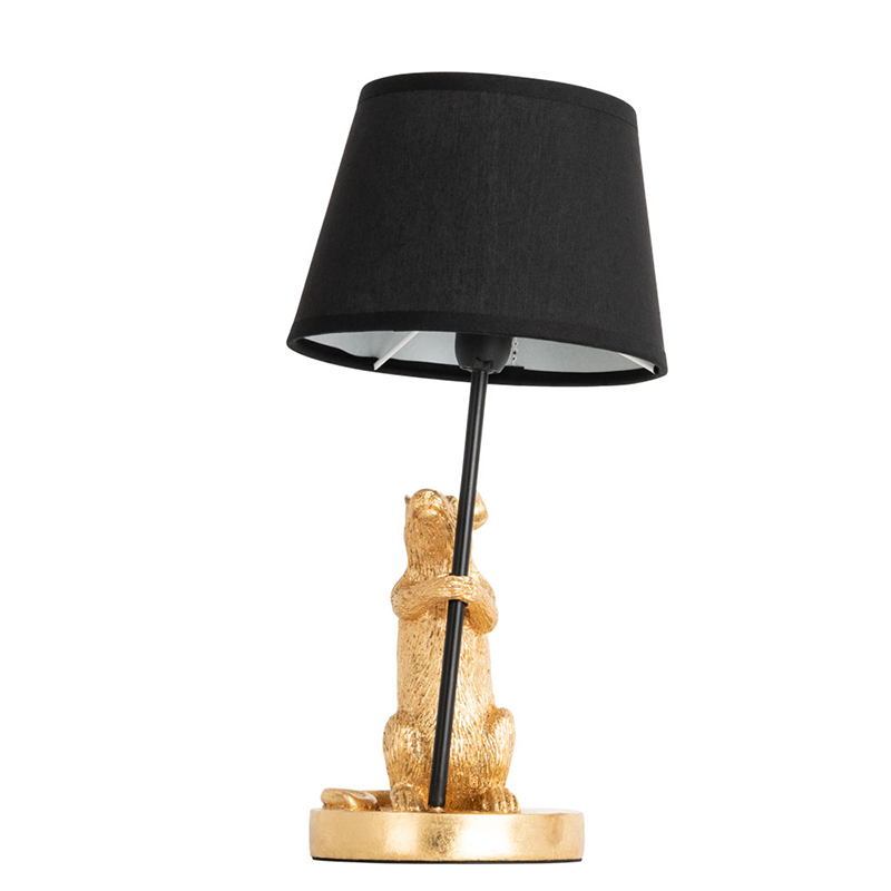 Настольная лампа Gold Mouse holding a black lamp Золотой Черный Настольная лампа Gold Mouse holding a black lamp Золотой Черный в Орле | Loft Concept