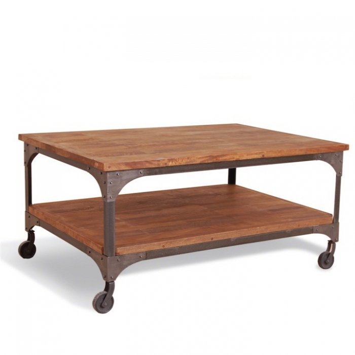 Журнальный стол Industrial Metal Rust Coffee Table on Wheels Журнальный стол Industrial Metal Rust Coffee Table on Wheels в Орле | Loft Concept