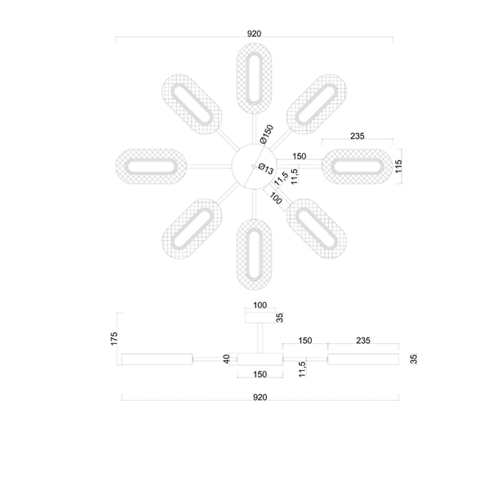 Потолочная люстра Sun Oval Потолочная люстра Sun Oval в Орле