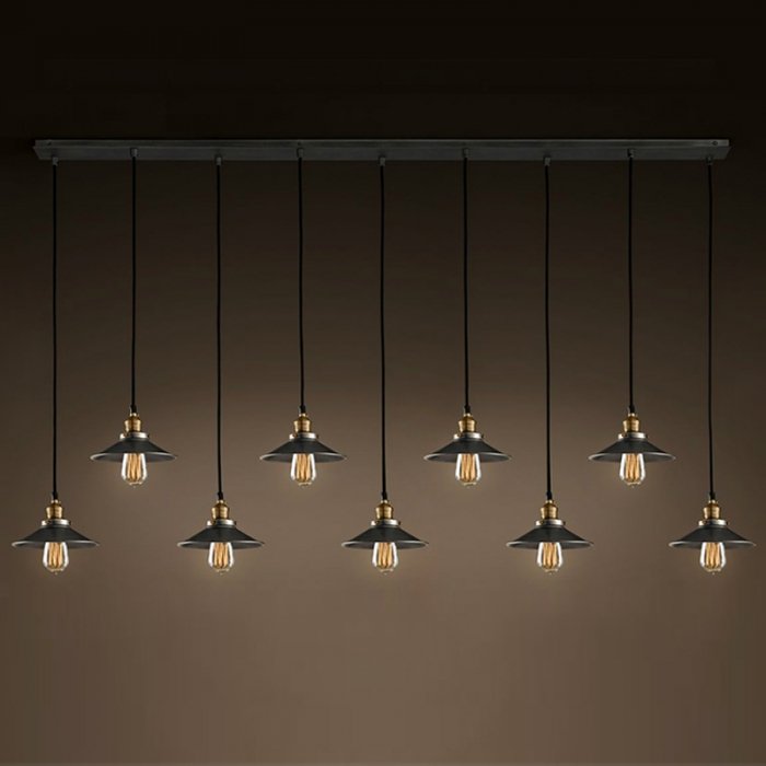 Потолочный светильник Loft Cone Pendant Line 9 Черный матовый Потолочный светильник Loft Cone Pendant Line 9 Черный матовый в Орле | Loft Concept