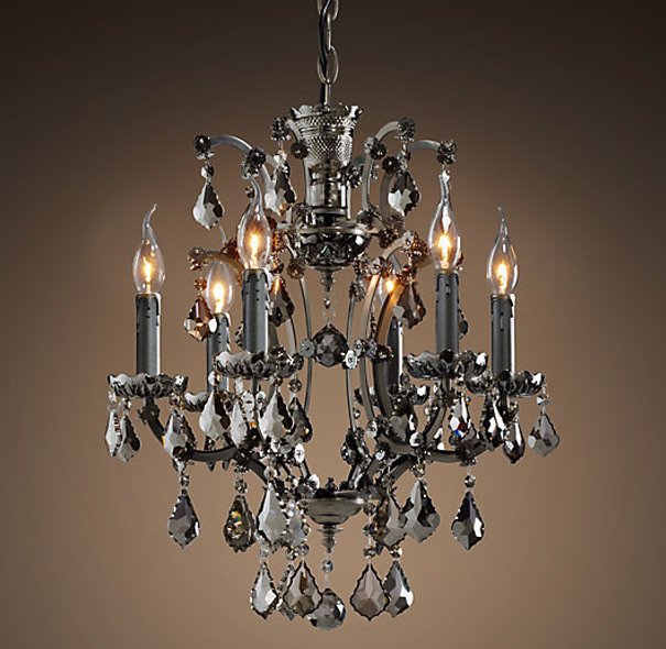 Люстра 19TH C. ROCOCO IRON & Smok CRYSTAL 6 Графит Стекло Смок Люстра 19TH C. ROCOCO IRON & Smok CRYSTAL 6 Графит Стекло Смок в Орле | Loft Concept