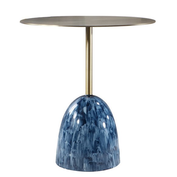 Приставной стол Blue Stains Table Латунь Синий Приставной стол Blue Stains Table Латунь Синий в Орле | Loft Concept