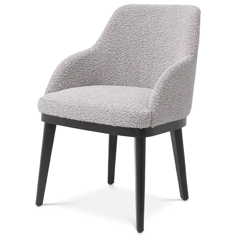 Стул Eichholtz Dining Chair Costa Boucle Grey Серый Черный Стул Eichholtz Dining Chair Costa Boucle Grey Серый Черный в Орле | Loft Concept