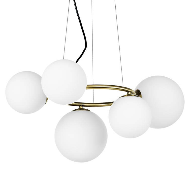 Люстра Bubbles on Ring Chandelier Белый Латунь Люстра Bubbles on Ring Chandelier Белый Латунь в Орле | Loft Concept