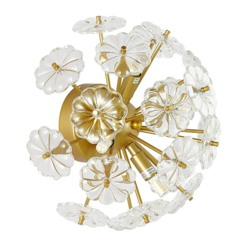 Бра Glass Flowers Sputnik Wall Lamp матовое золото Прозрачное Стекло Бра Glass Flowers Sputnik Wall Lamp матовое золото Прозрачное Стекло в Орле | Loft Concept