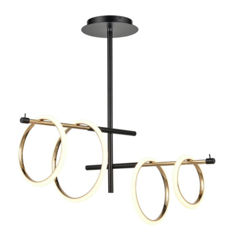 Люстра Jessenia Rings Chandelier 4 Черный Золотой Люстра Jessenia Rings Chandelier 4 Черный Золотой в Орле | Loft Concept
