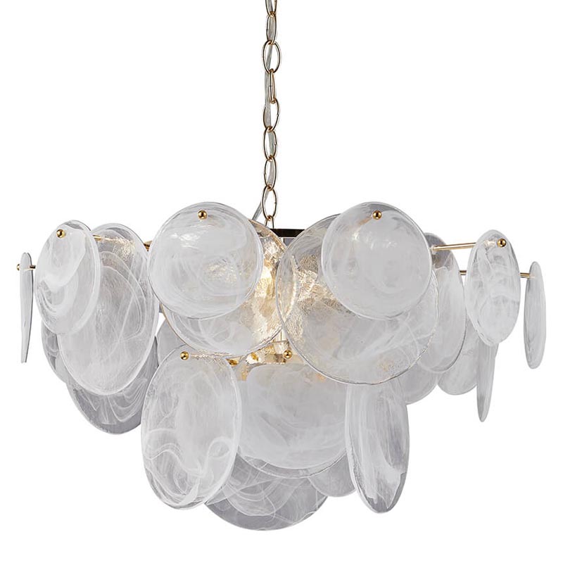 Люстра Everett Chandelier Белое матовое стекло Золотой Люстра Everett Chandelier Белое матовое стекло Золотой в Орле | Loft Concept