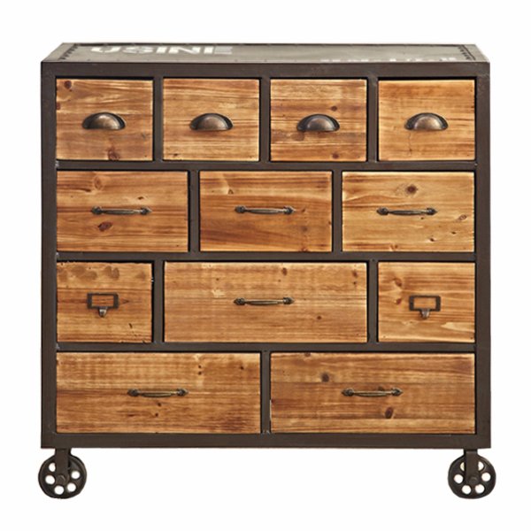 Комод на колесах Rolling Loft Industrial 12 Box Дуб темный Комод на колесах Rolling Loft Industrial 12 Box Дуб темный в Орле | Loft Concept