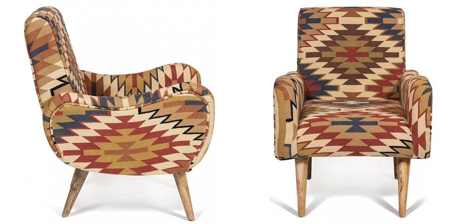 Кресло KELIM Pattern Brown Chair I Кресло KELIM Pattern Brown Chair I - Loft-Concept в Орле