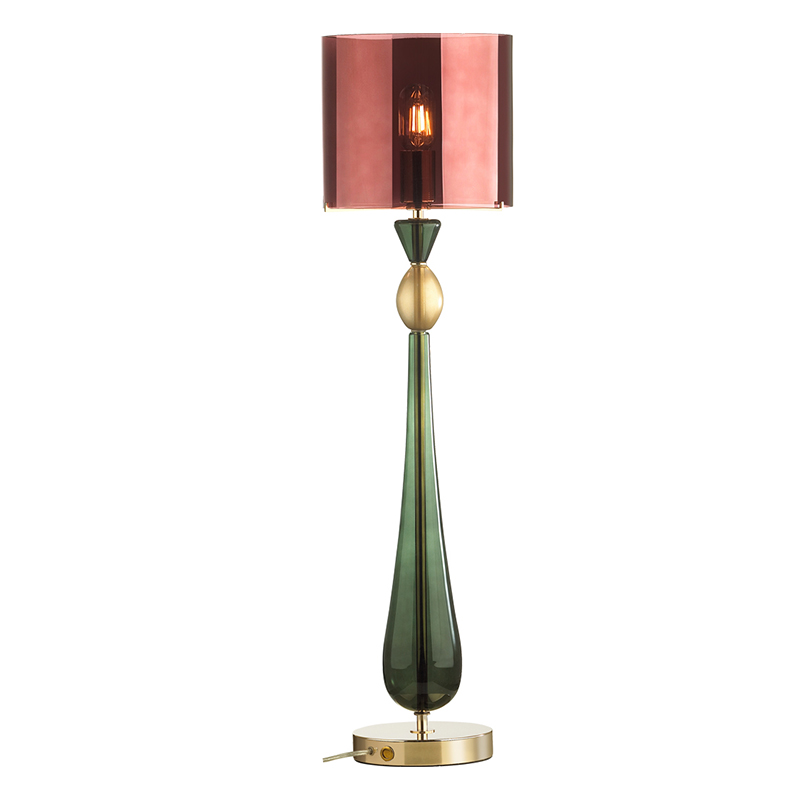 Настольная лампа Roser Burgundy Green Table Lamp Бургундский красный Золотой Зеленый Настольная лампа Roser Burgundy Green Table Lamp Бургундский красный Золотой Зеленый в Орле | Loft Concept