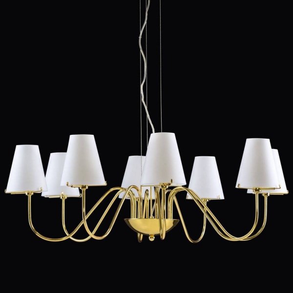 Люстра Imperial Chandelier 8 Глянцевое золото Белый Люстра Imperial Chandelier 8 Глянцевое золото Белый в Орле | Loft Concept