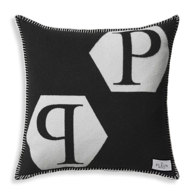Подушка Philipp Plein Cushion Cashmere Black Черно-белый Подушка Philipp Plein Cushion Cashmere Black Черно-белый в Орле | Loft Concept