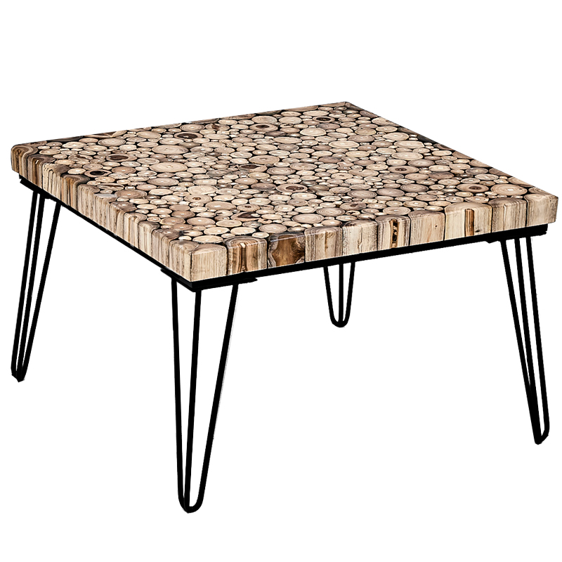 Кофейный стол Tree Cuts square coffee table Коричневый Черный Кофейный стол Tree Cuts square coffee table Коричневый Черный в Орле | Loft Concept