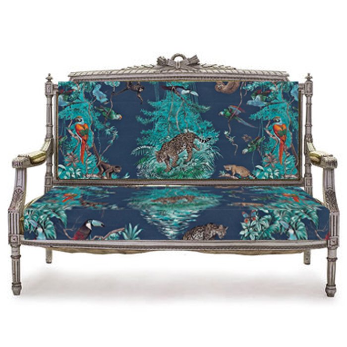 Антикварный Диван Canape в обивке Hermes Equateur imprime Синий Антикварный Диван Canape в обивке Hermes Equateur imprime Синий в Орле | Loft Concept