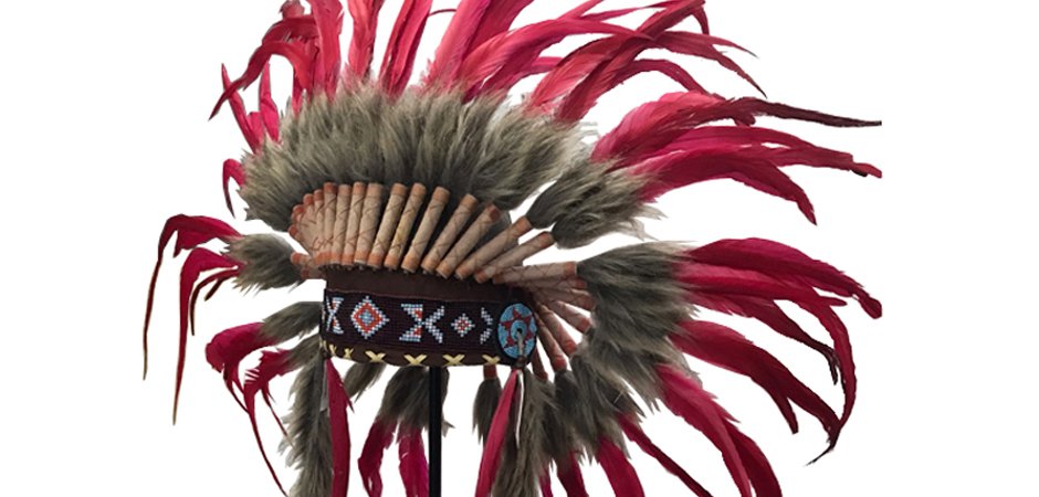 War bonnet Индейский венец из перьев красный War bonnet Индейский венец из перьев красный - Loft-Concept в Орле