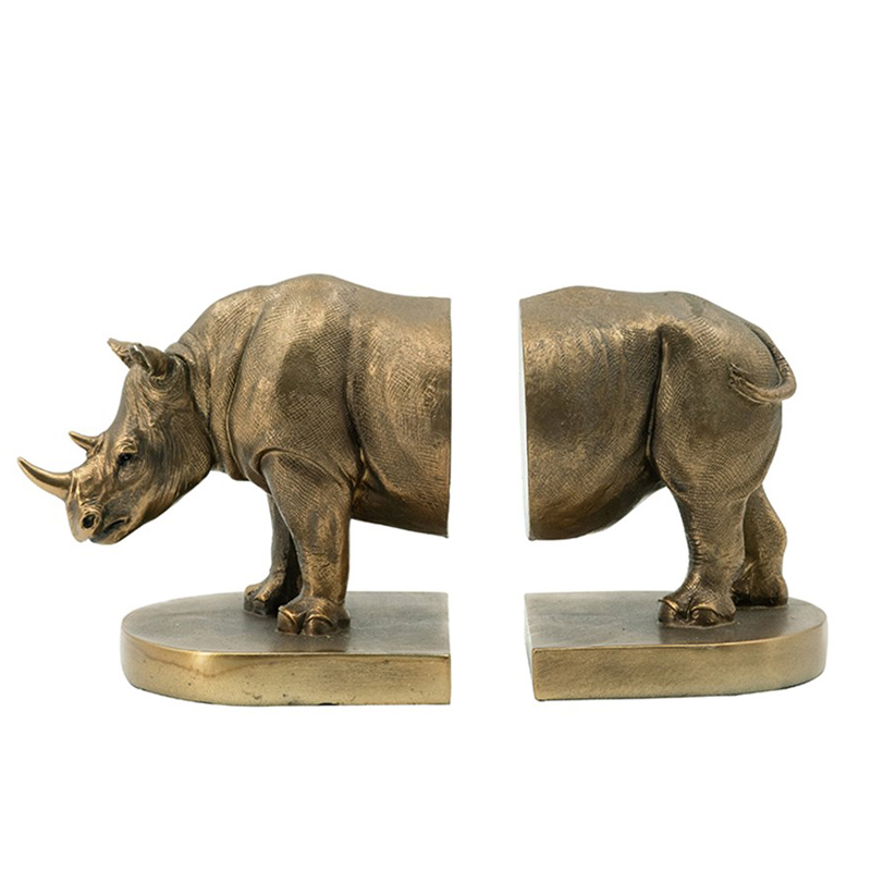 Держатель для книг Animal Figures носорог Бронза в Орле | Loft Concept 