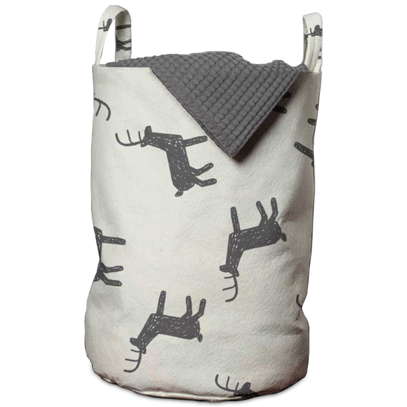 Корзина Deer Pattern Basket Белый Серый Корзина Deer Pattern Basket Белый Серый в Орле | Loft Concept