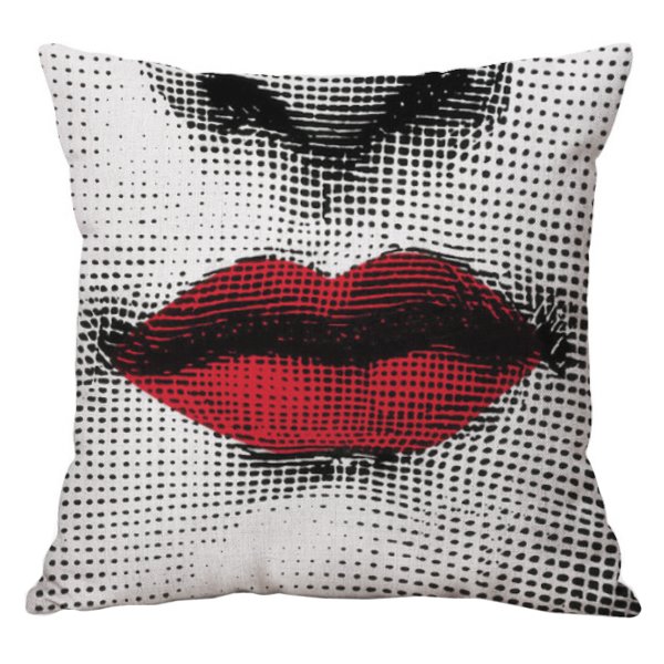 Декоративная подушка Fornasetti lips red Красный (Red) Декоративная подушка Fornasetti lips red Красный (Red) в Орле | Loft Concept