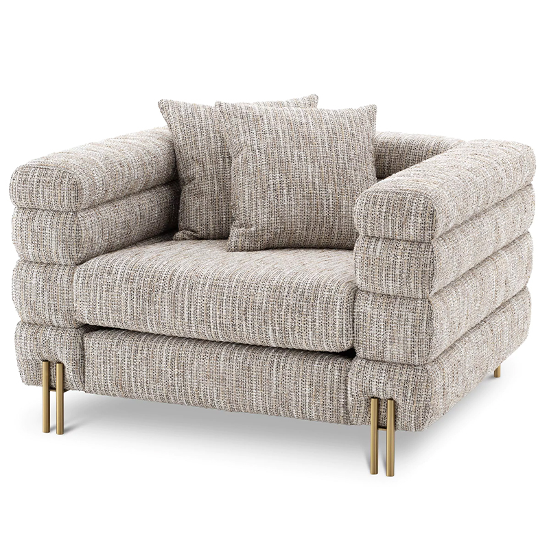 Кресло Eichholtz Chair York Бежево-серый Латунь Бежево-серый Матовая латунь Кресло Eichholtz Chair York Бежево-серый Латунь Бежево-серый Матовая латунь в Орле | Loft Concept