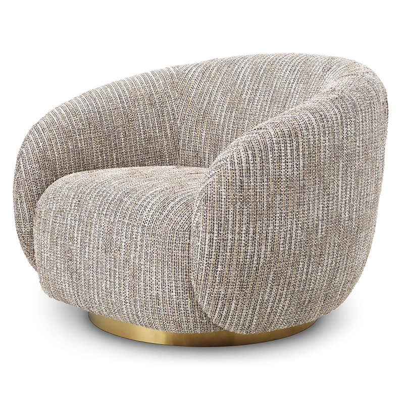 Кресло Eichholtz Swivel Chair Brice Mademoiselle Beige Бежево-серый Латунь Кресло Eichholtz Swivel Chair Brice Mademoiselle Beige Бежево-серый Латунь в Орле | Loft Concept