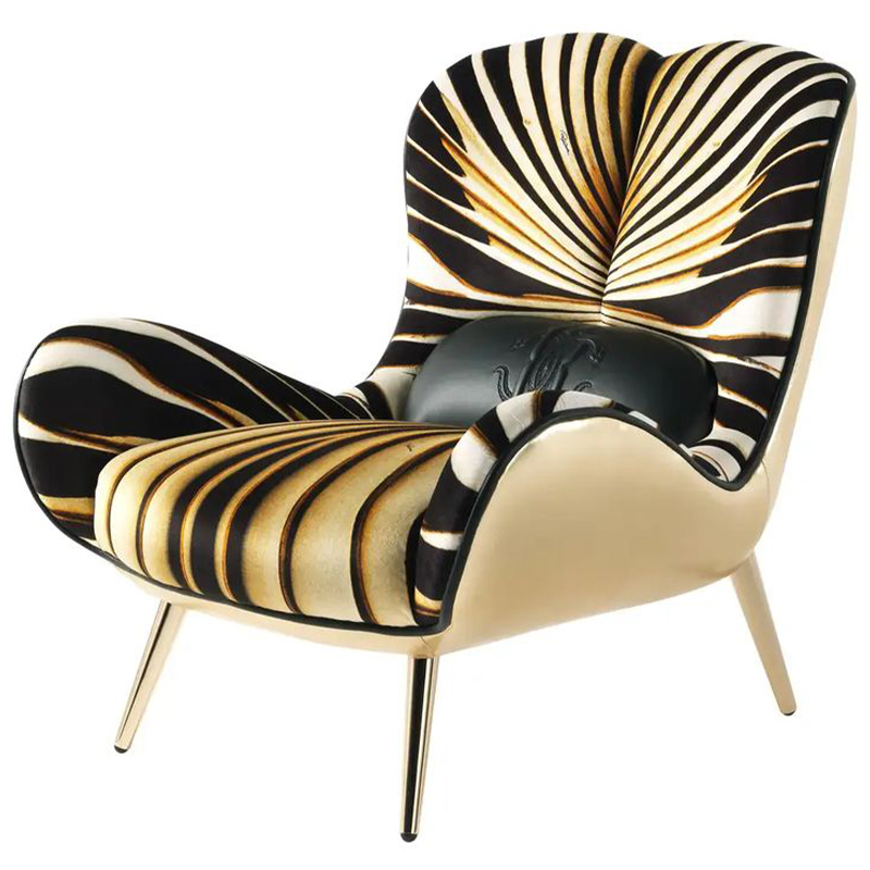 Дизайнерское Кресло Tifnit Armchairs стиль Roberto Cavalli I Золотой Черный Желтый Белый Дизайнерское Кресло Tifnit Armchairs стиль Roberto Cavalli I Золотой Черный Желтый Белый в Орле | Loft Concept