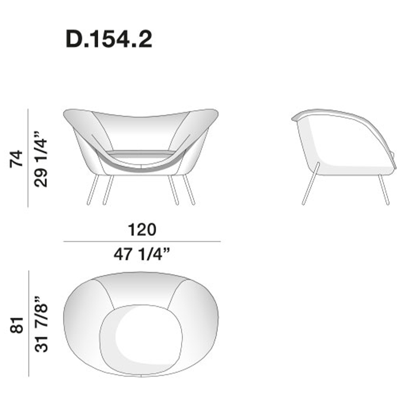 Дизайнерское кресло Gio Ponti D.154.2 Armchair в Орле