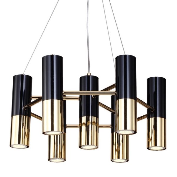 Люстра Ike Chandelier 7 Черный Глянцевое золото Люстра Ike Chandelier 7 Черный Глянцевое золото в Орле | Loft Concept