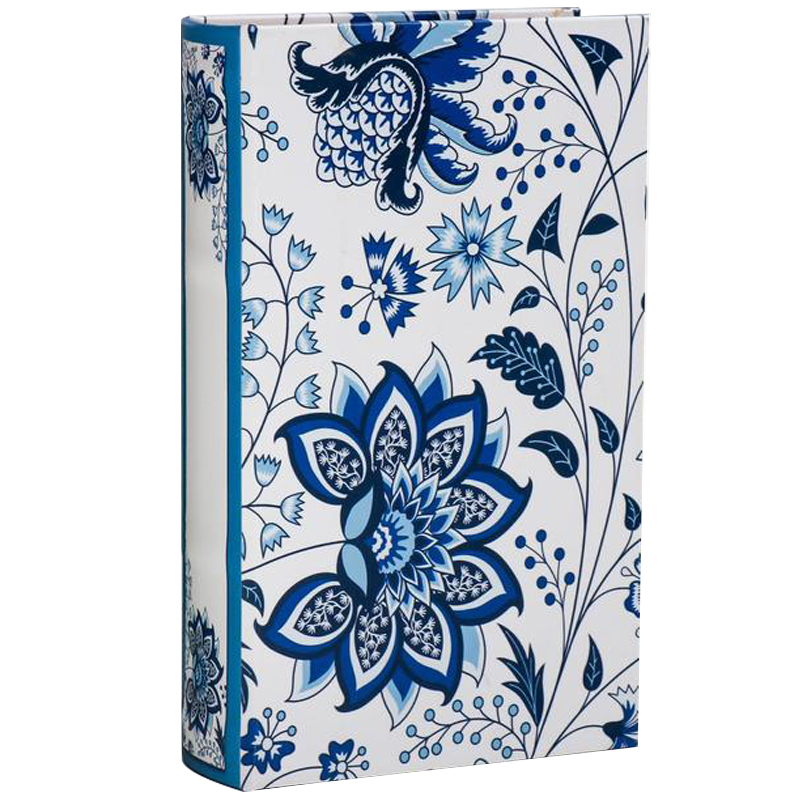 Шкатулка-книга с сейфом Fabulous Flowers Book Box Синий Белый в Орле | Loft Concept 