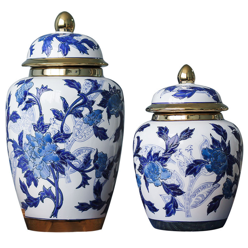Вазы Porcelain Oriental Blue Ornament Vases Синий Белый Золотой Вазы Porcelain Oriental Blue Ornament Vases Синий Белый Золотой в Орле | Loft Concept