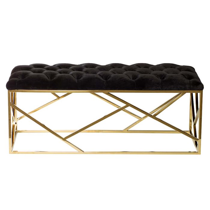 Банкетка Serene Furnishing Gold Top Черный Золотой Банкетка Serene Furnishing Gold Top Черный Золотой в Орле | Loft Concept
