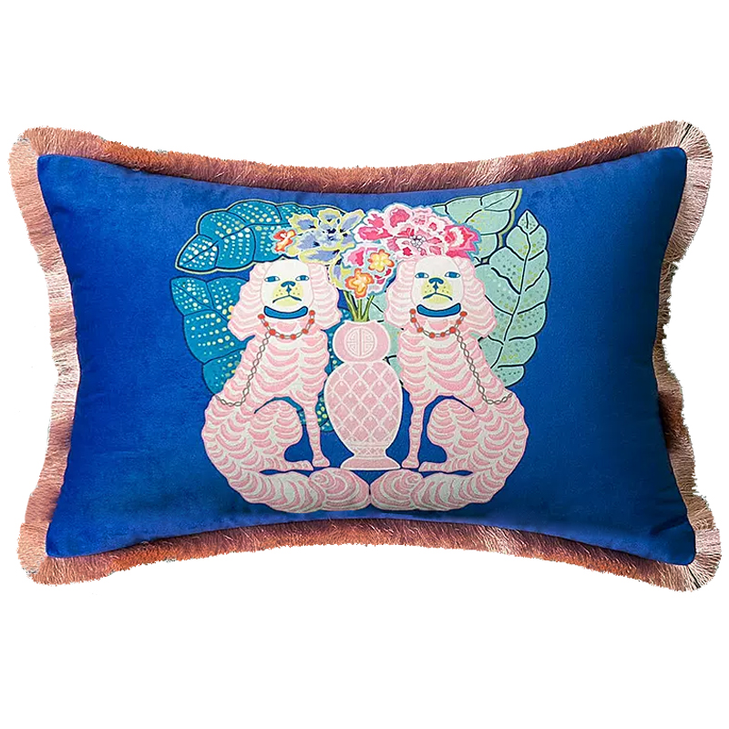 Декоративная подушка Two Dogs on Blue Long Cushion Синий Мульти Декоративная подушка Two Dogs on Blue Long Cushion Синий Мульти в Орле | Loft Concept