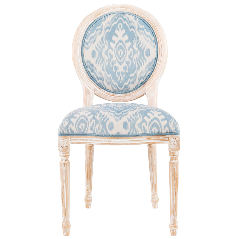 Мягкий стул со светло-голубым узором Ikat Pattern 2 Бежевый Голубой Мягкий стул со светло-голубым узором Ikat Pattern 2 Бежевый Голубой в Орле | Loft Concept