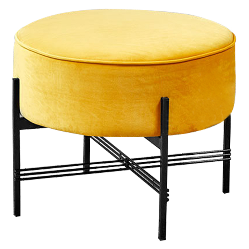 Пуф желтый велюровый Sanjay Velour Pouf Yellow Желтый Черный Пуф желтый велюровый Sanjay Velour Pouf Yellow Желтый Черный в Орле | Loft Concept