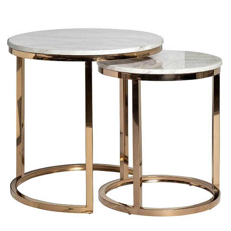 Комплект приставных столов Hewdonald Side Tables Глянцевое золото Комплект приставных столов Hewdonald Side Tables Глянцевое золото в Орле | Loft Concept