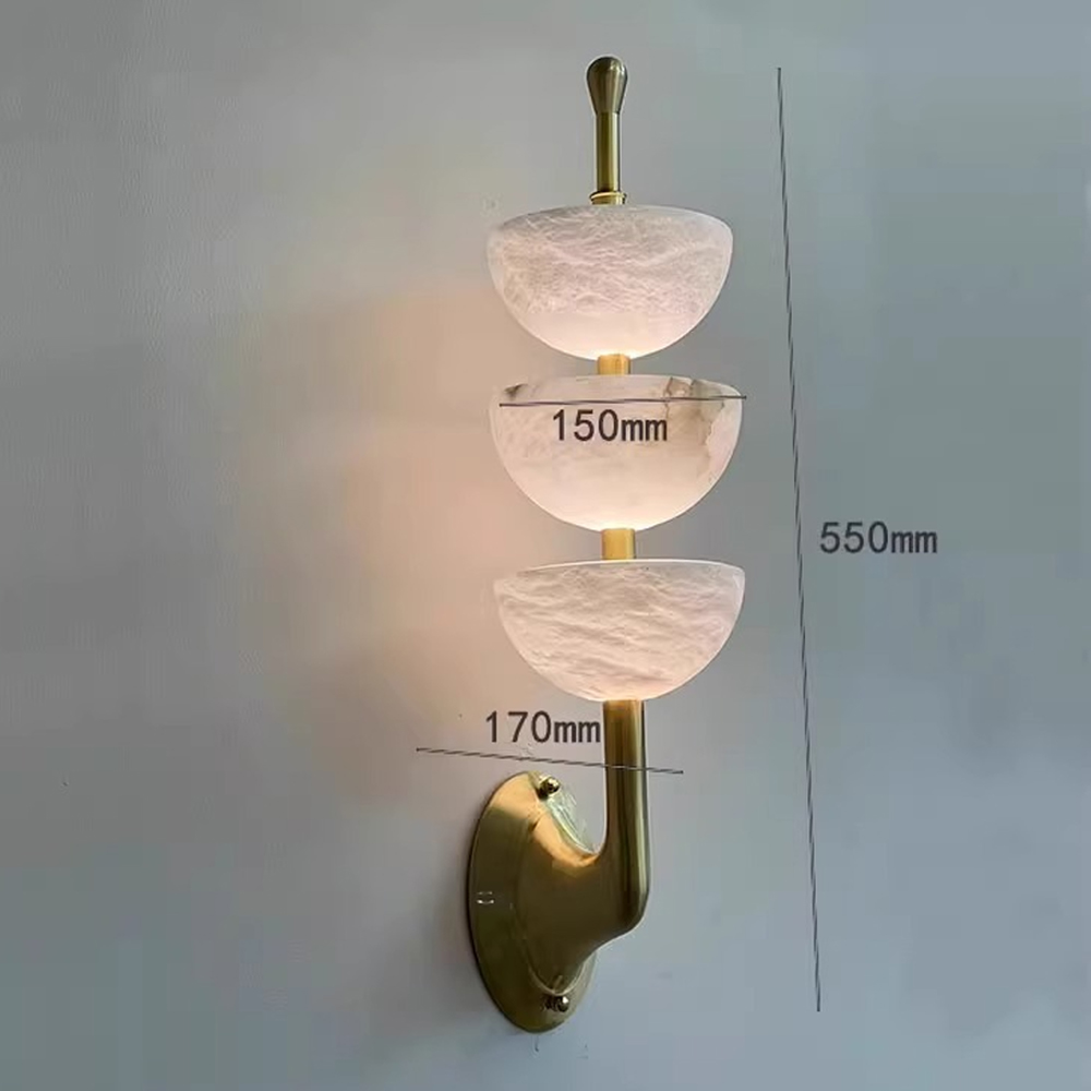 Бра с 3-мя мраморными плафонами в форме чаши Warm Marble Light в Орле