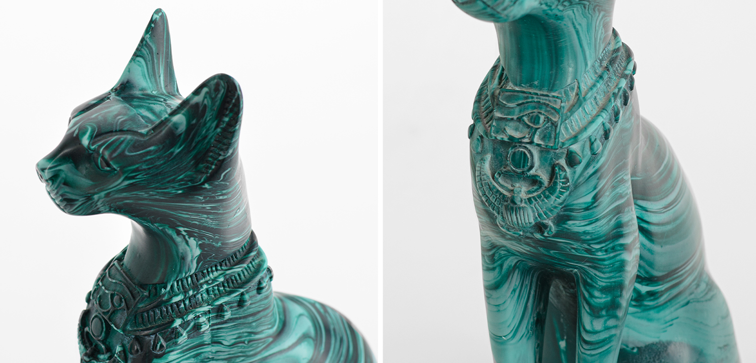 Изумрудные Кошки комплект из 2-х статуэток - фото №1