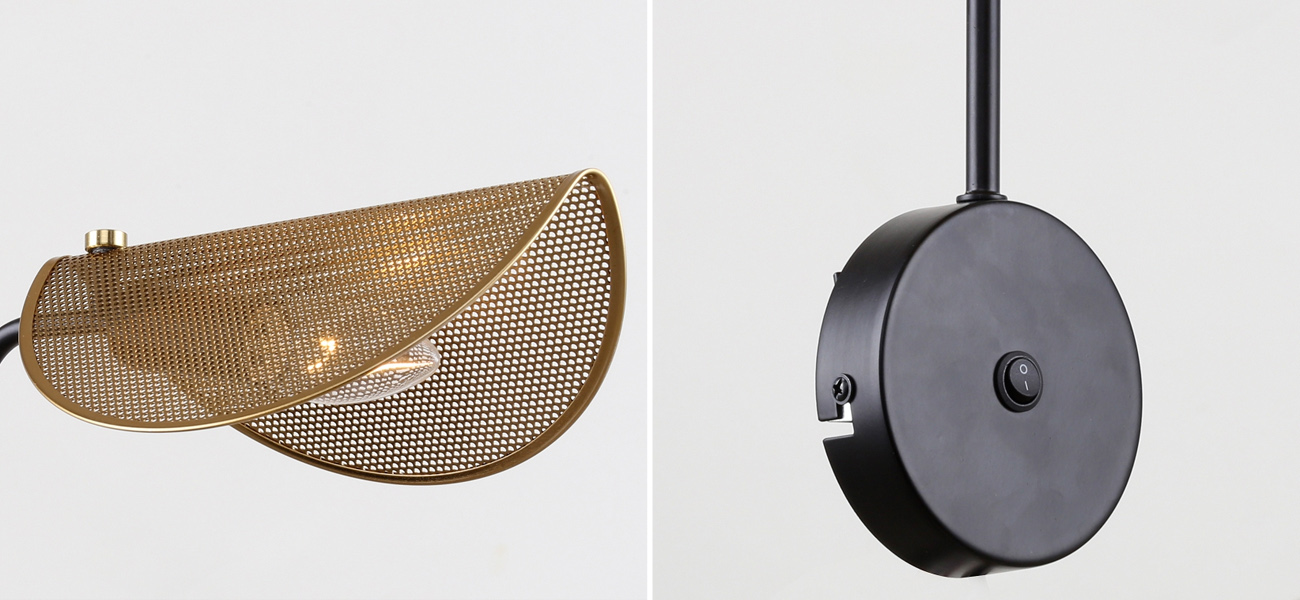 Бра с плафоном из перфорированного металла Fencer - фото