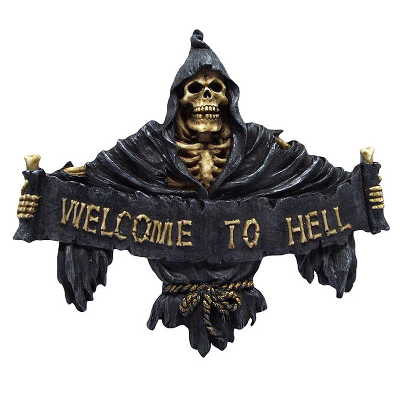 Аксессуар на стену Welcome To Hell Черный Золотой Аксессуар на стену Welcome To Hell Черный Золотой в Орле | Loft Concept