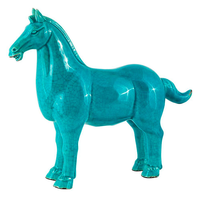 Фигурка керамика синяя лошадь Blue Horse Бирюзовый в Орле | Loft Concept 