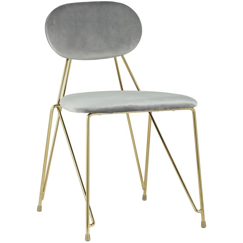 Стул Alice Chair Светло-Серый Велюр Серый Золотой Стул Alice Chair Светло-Серый Велюр Серый Золотой в Орле | Loft Concept
