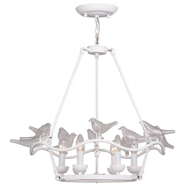 Люстра Dove Chandelier Glass Bird 6 White Белый Люстра Dove Chandelier Glass Bird 6 White Белый в Орле | Loft Concept