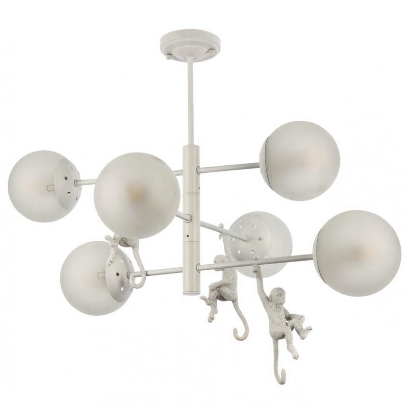 Люстра Hanging Monkey 6 lamp Белый Люстра Hanging Monkey 6 lamp Белый в Орле | Loft Concept