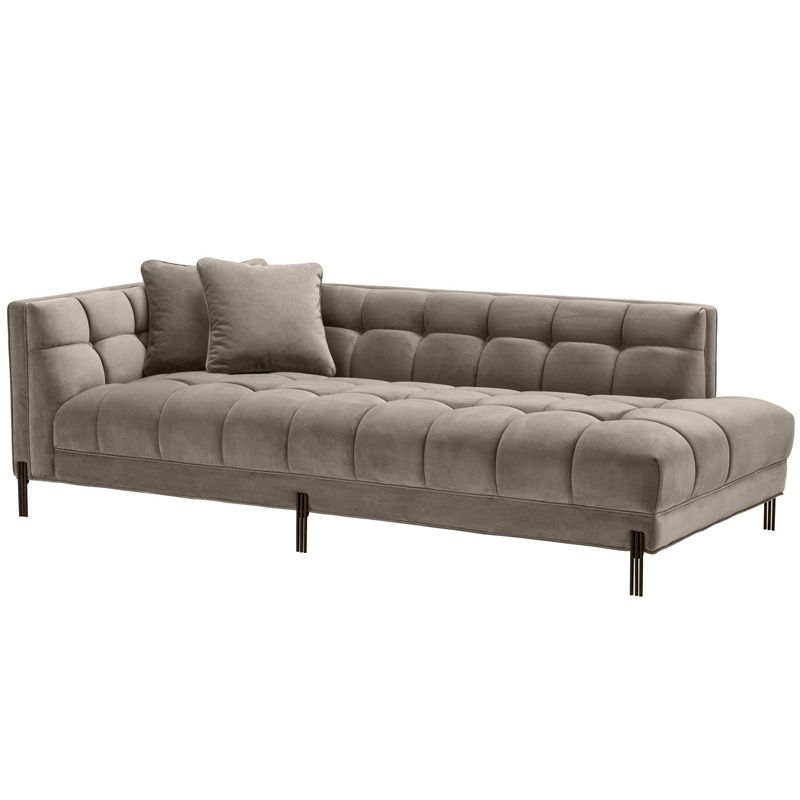 Кушетка Eichholtz Lounge Sofa Sienna Left greige Бежево-серый Темная бронза Кушетка Eichholtz Lounge Sofa Sienna Left greige Бежево-серый Темная бронза в Орле | Loft Concept