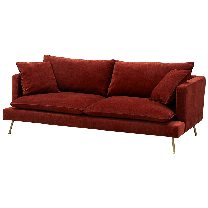 Диван Lambert Sofa Red Красный Красный Золотой в Орле | Loft Concept 
