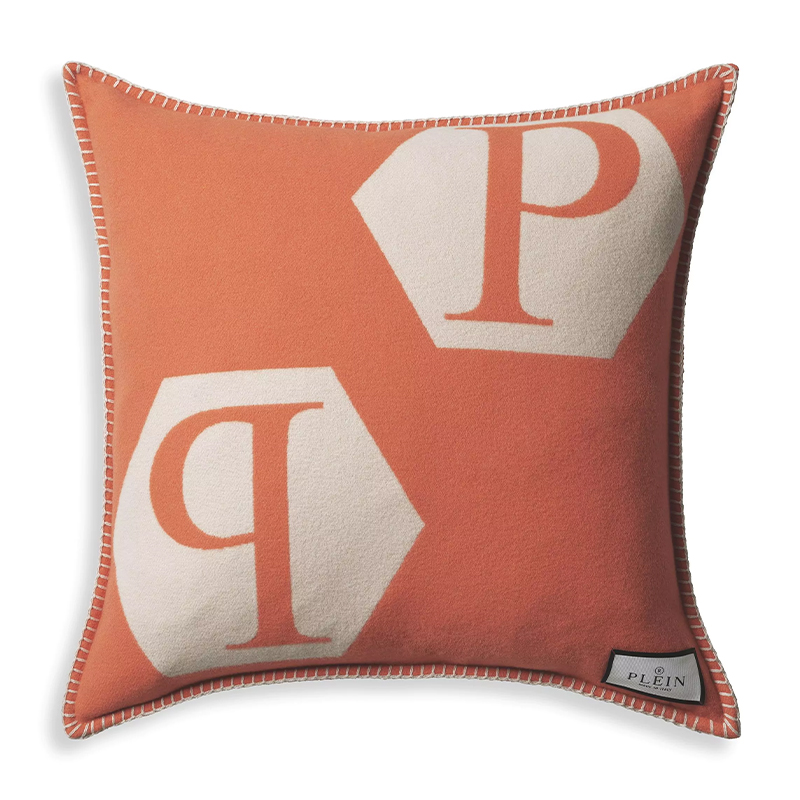 Подушка Philipp Plein Cushion Cashmere Orange Оранжевый Белый Подушка Philipp Plein Cushion Cashmere Orange Оранжевый Белый в Орле | Loft Concept