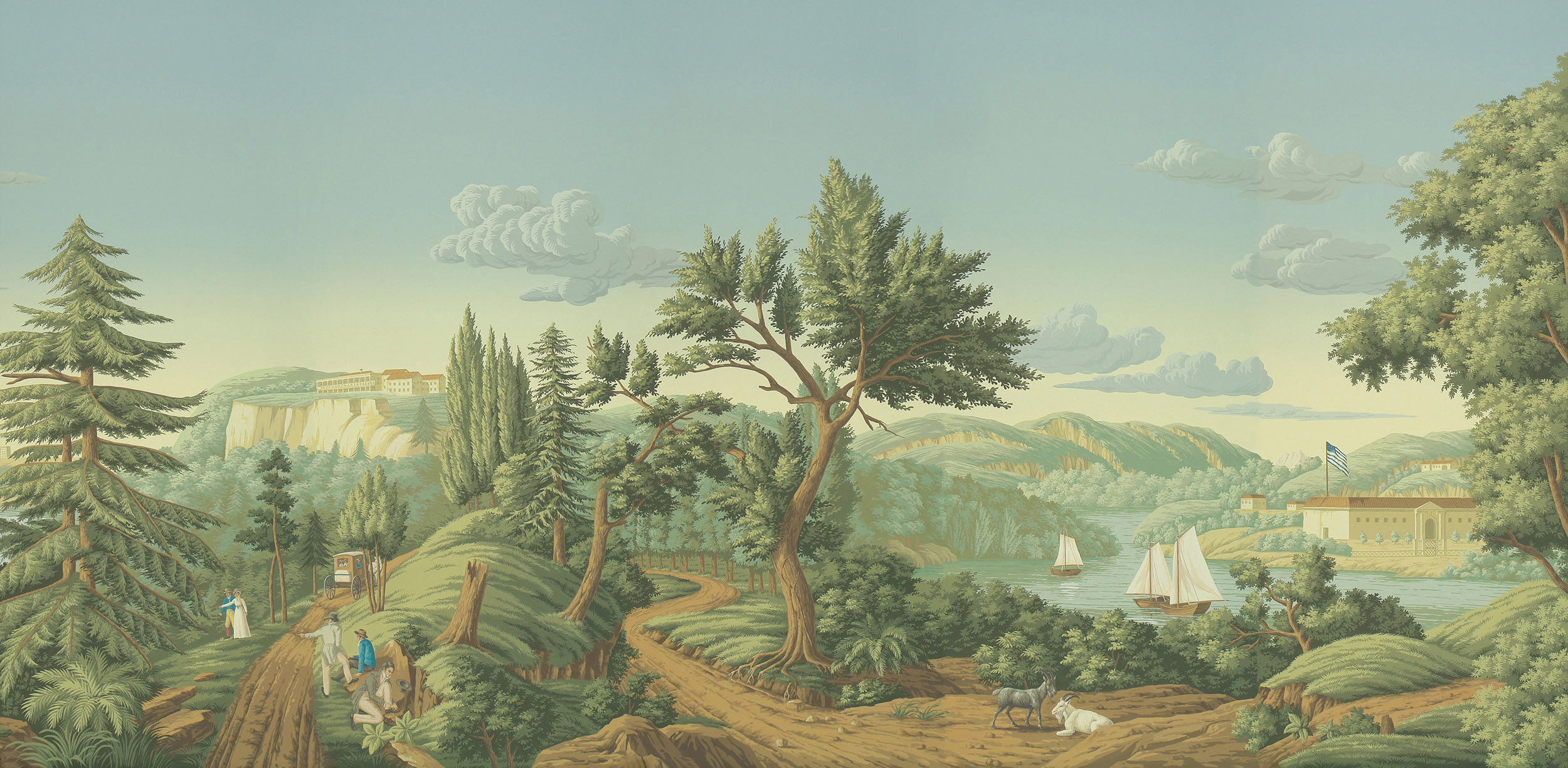 Обои ручная роспись North American River Views Verdoyant on scenic paper Обои ручная роспись North American River Views Verdoyant on scenic paper - постер Loft-Concept в Орле